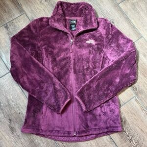 The North Face Osito Sherpa Teddy Purple Fur Fleece Full Zip Jacket Women's S‎